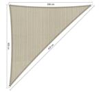 Schaduwdoek driehoek 90 graden 3x3x4,2 Sahara sand, Tuin en Terras, Schaduwdoeken, Ophalen of Verzenden, Nieuw
