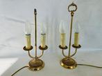 Lamp - Verguld messing - Twee vintage Franse lampen van