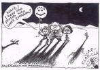 Pentekening Amerika - Irak beleid (lijst optie, Tekeningen), Antiek en Kunst, Verzenden