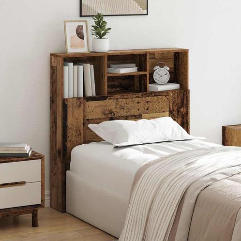 vidaXL Hoofdeinde kas met plank met opslag Oud hout, Huis en Inrichting, Slaapkamer | Bedden, Bruin, Nieuw, Hout, Verzenden