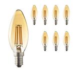 8x E14 LED lamp | Kaarslamp |  4W 2500K extra warm | Dimbaar, 30 tot 60 watt, Led-lamp, Verzenden, E14 (klein)
