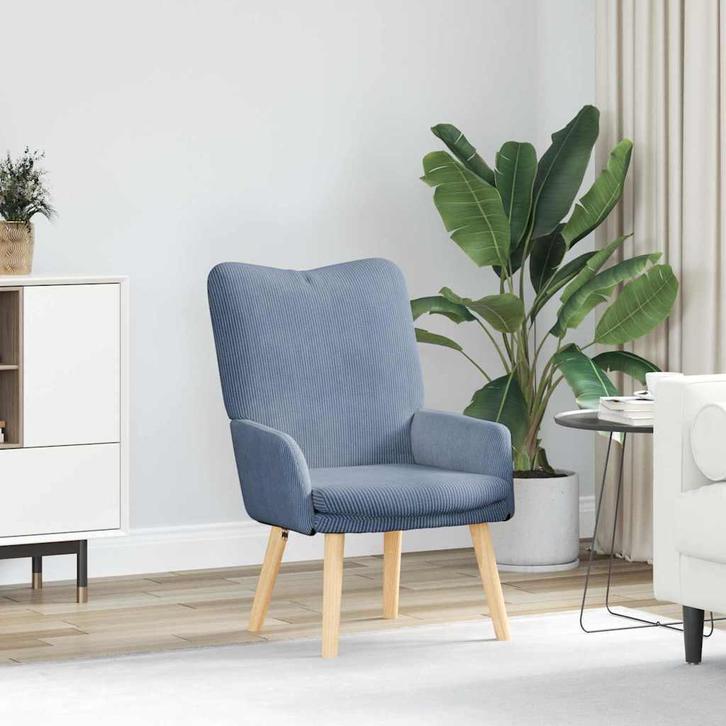 vidaXL Ontspanningsstoel Blauw 63 x 67 x 94 cm Stof, Huis en Inrichting, Fauteuils, Nieuw, Verzenden