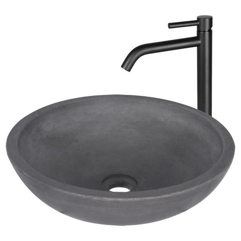 Waskomset Differnz Ravano Beton 40x12 cm Antraciet met Hoge, Doe-het-zelf en Verbouw, Sanitair, Overige typen, Nieuw, Ophalen of Verzenden