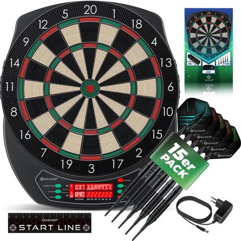KESSER® Elektrisch Dartbord - Met 15 darts - Klassiek met LC, Huis en Inrichting, Overige Huis en Inrichting, Nieuw, Verzenden