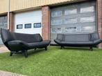 LEOLUX Tango bank relax design 2 x 3 zit bankstel zwart leer, Design, Rechte bank, Vierpersoons of meer, Leer