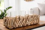 Elegante lantaarn FOSSIL 50cm drijfhout kandelaar voor 3, Huis en Inrichting, Woonaccessoires | Vazen, Ophalen of Verzenden, Nieuw