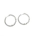18 Krt. Witgouden oorringen | Ø 27,7 mm (zirconia), Ophalen of Verzenden, Gebruikt, Overige kleuren, Goud