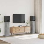 vidaXL Speakerstandaards 2 st 30x30x95 cm bewerkt hout grijs, Muziek en Instrumenten, Standaards, Verzenden, Nieuw