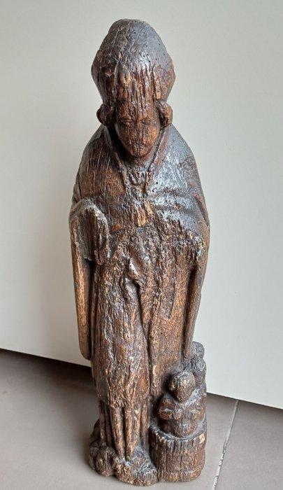 Beeld, St.-Nicolaas, 15th century - 52 cm - Eik, Antiek en Kunst, Antiek | Overige Antiek