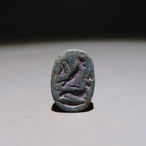 Oud-Egyptisch Faience Scarabee. Late Periode, 664 - 332, Verzamelen, Mineralen en Fossielen