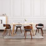 vidaXL Eetkamerstoelen 6 st gebogen hout en stof grijs, Huis en Inrichting, Verzenden, Nieuw, Grijs