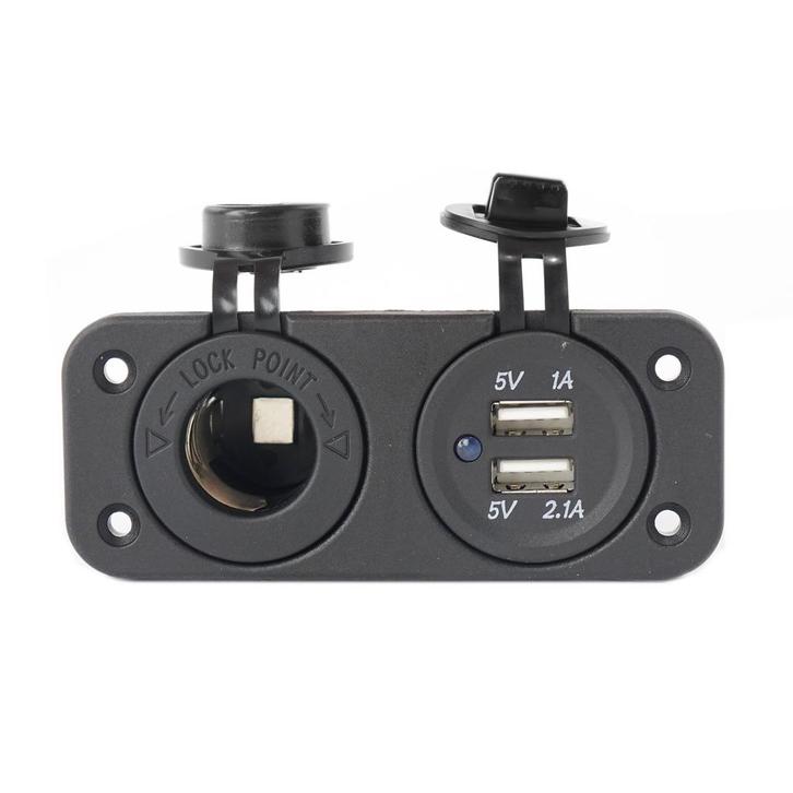 Waterdichte inbouwstekker met 2x USB en 12V stopcontact, Watersport en Boten, Navigatiemiddelen en Scheepselektronica, Nieuw, Ophalen of Verzenden