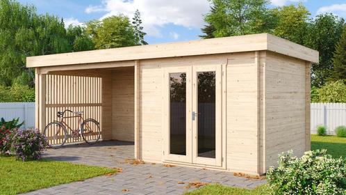 Uitgelicht: Azalp Blokhut Wouter, Tuin en Terras, Tuinhuizen, 400 cm of meer, 250 tot 500 cm, Met overkapping, Nieuw, Hout, Tuinhuis