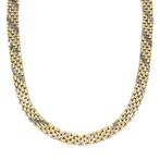 Bicolour gouden choker 41 cm 14 krt, Verzenden, Zo goed als nieuw, Goud, Goud