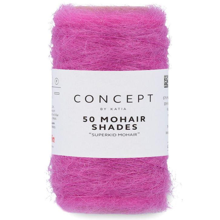 Katia Concept 50 Mohair Shades - 52 magenta - Mohair Garen, Hobby en Vrije tijd, Breien en Haken, Ophalen of Verzenden