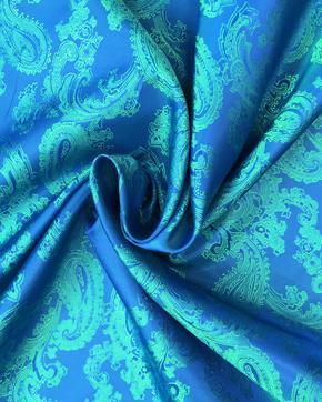 Luxe Jacquard Voering Blauw/Turquoise, Hobby en Vrije tijd, Stoffen en Lappen, Blauw, Nieuw