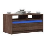 vidaXL Salontafel met LED-verlichting bewerkt hout bruin, Verzenden, Nieuw, Overige houtsoorten