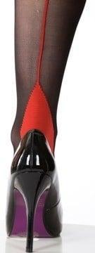 Scarlet Stockings Black with red seam., Verzenden