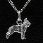 Zilveren Briard ketting hanger - oren gecoupeerd - klein, Verzenden, Nieuw