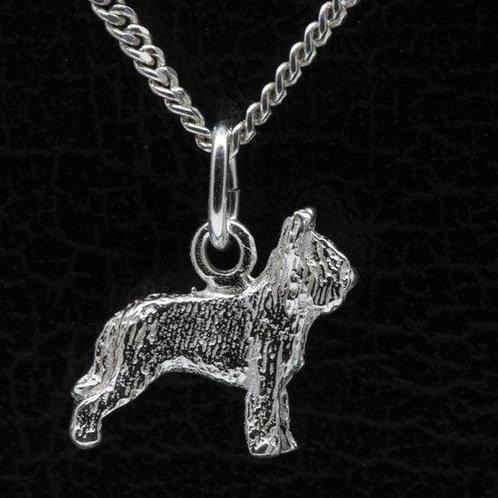 Zilveren Briard ketting hanger - oren gecoupeerd - klein, Sieraden, Tassen en Uiterlijk, Kettinghangers, Verzenden