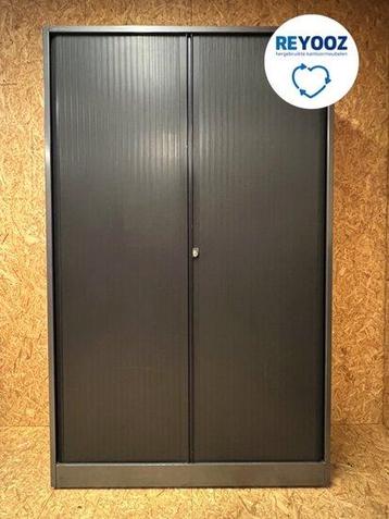 Ahrend roldeurkast - 195x120x45cm - antracietgrijs met zw... beschikbaar voor biedingen