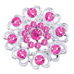 Fako Bijoux® - Broche - Bloem Kristal - 32x32mm - Fuchsia, Nieuw, Verzenden