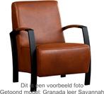 Grijze leren industriële stalen fauteuils - Granada leer St, Huis en Inrichting, Fauteuils, Nieuw, Ophalen of Verzenden, Modern