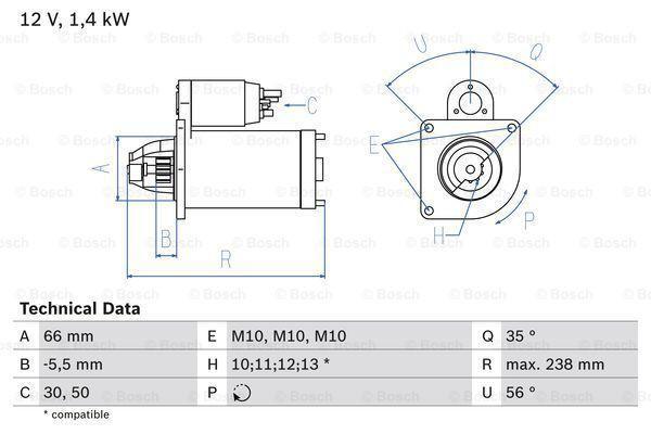 Startmotor / Starter CITROËN BX (19 GTi 16V), Auto-onderdelen, Motor en Toebehoren, Nieuw, Ophalen of Verzenden