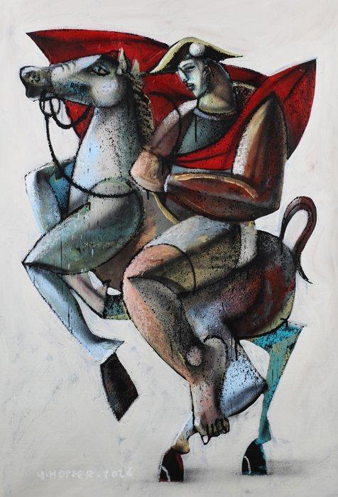 Jone Hopper - Napoléon à cheval (XL), Antiek en Kunst, Kunst | Schilderijen | Modern