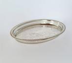 Dienblad - Lege zilveren vergulde ovaal galerij, Antiek en Kunst