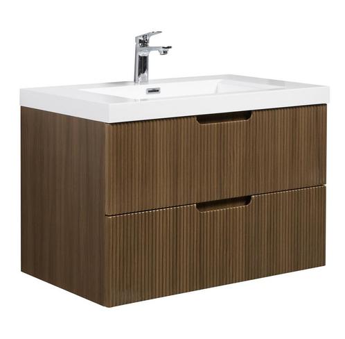 Badkamermeubel Set Thermis 80cm Bruin Teak Badmeubel, Huis en Inrichting, Badkamer | Badkamermeubels, Nieuw, Wastafelkast, Verzenden