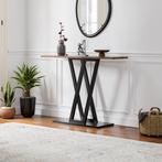 Consoletafel Seinshung 110x30x80 cm walnootkleurig en zwart, Verzenden, Nieuw