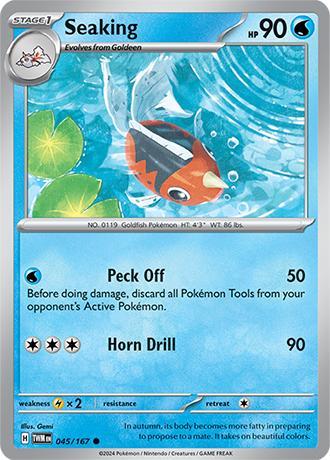 Seaking 045/167 reverse holo Twilight Masquerade, Hobby en Vrije tijd, Verzamelkaartspellen | Pokémon, Losse kaart, Nieuw, Foil
