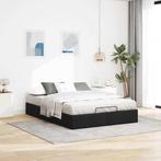 vidaXL Bedframe zonder matras 140x190 cm stof zwart, Verzenden, Zwart, Stof, Nieuw