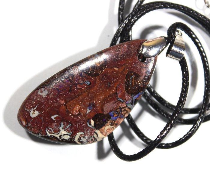 Ct. 62,50 Grote Australische Boulder Opal Hanger Onbehandeld, Verzamelen, Mineralen en Fossielen