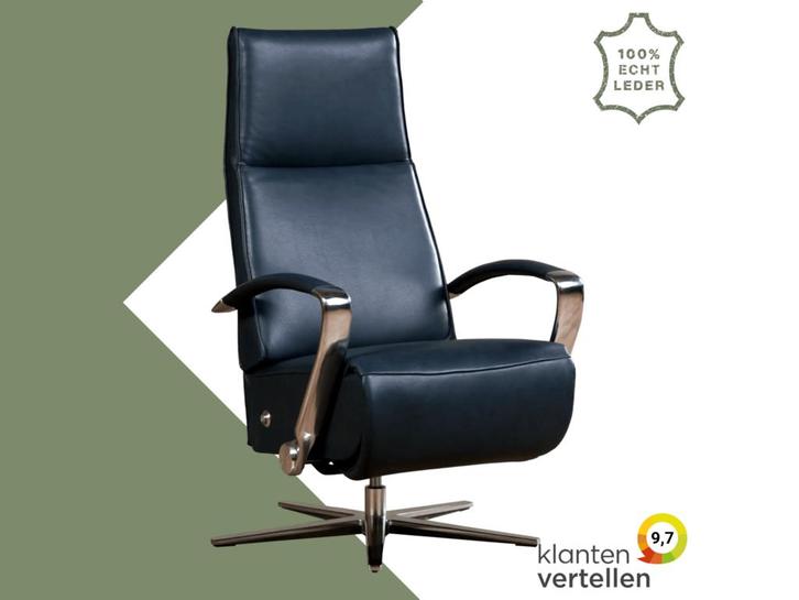 Leren relaxfauteuil Idol - Granada Blue (blauw) - Small, Huis en Inrichting, Fauteuils, 50 tot 75 cm, 75 tot 100 cm, Nieuw, Leer