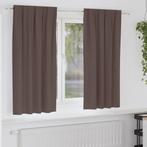 vidaXL Gordijnen met gordijnen 2 pcs Donkerbruin Polyester, Huis en Inrichting, Stoffering | Gordijnen en Lamellen, Verzenden