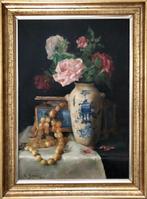 Georges Jeannin (1841-1925) - Rosen in Vase mit, Antiek en Kunst