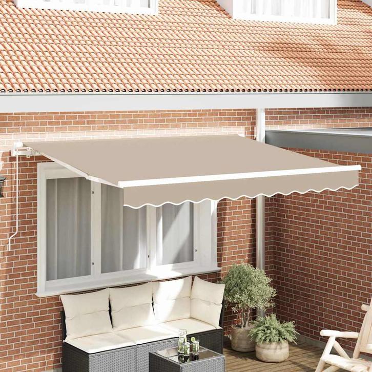 vidaXL Vervangingsdoek voor zonnescherm Beige 350 x 250 cm, Tuin en Terras, Zonneschermen, Nieuw, Verzenden