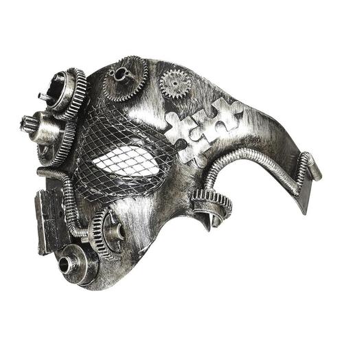 Steampunk Masker Zilver, Hobby en Vrije tijd, Feestartikelen, Nieuw, Verzenden