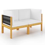 vidaXL Tuinbank 2-zits met kussens massief acaciahout, Tuin en Terras, Tuinsets en Loungesets, Verzenden, Nieuw, Hardhout