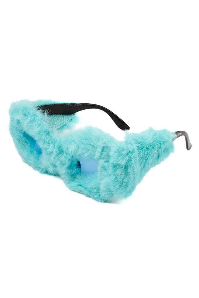 Cat Eye Bont Zonnebril Blauw Montuur Kunststof Blauwe Glazen, Hobby en Vrije tijd, Feestartikelen, Carnaval, Feestartikel, Nieuw