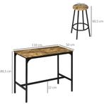 TRUUSK Bartafel Set 5-delig - 4 Barkrukken - Industrieel Ont, Huis en Inrichting, Verzenden, Nieuw