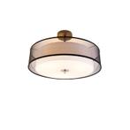 Moderne plafondlamp zwart met wit 50 cm 3-lichts - Drum Duo, Verzenden, Nieuw, Stof, Modern