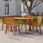 vidaXL Tuintafel 150x90x75 cm massief acaciahout, Verzenden, Nieuw, Hout