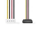 Molex naar S-ATA stroomkabel (Koper, 2x S-ATA, 0.15 meter), Computers en Software, Pc- en Netwerkkabels, Verzenden, Nieuw