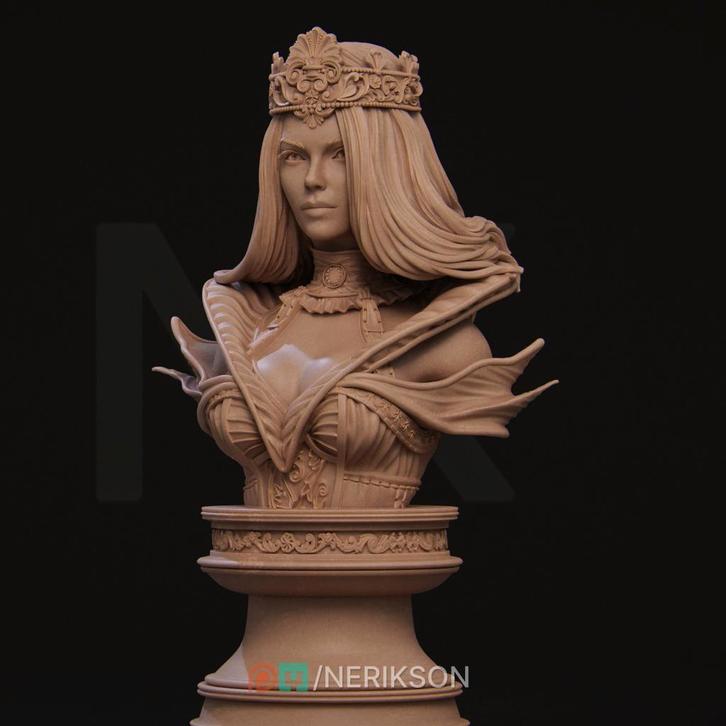 Queen of Spades Bust - 100mm | by Nerikson - Sculpted, Boeken, Hobby en Vrije tijd, Nieuw, Verzenden