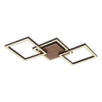 Plafondlamp 1XLED  24 Watt Matt zwart met hout 1-Lichts beschikbaar voor biedingen