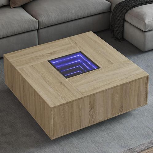 vidaXL Salontafel met Infinity LED 100x100x40 cm sonoma, Huis en Inrichting, Tafels | Salontafels, 100 tot 150 cm, Nieuw, Overige houtsoorten
