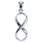 Zilveren Lemniscaat Infinity staand ketting hanger - klei...